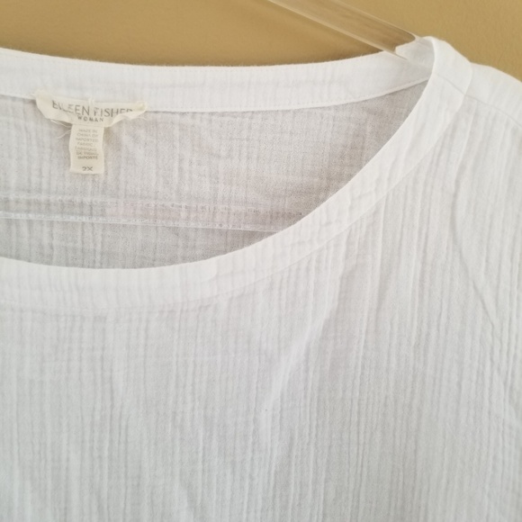Eileen Fisher Cotton Gauze Boxy Boatneck, 2X - Picture 2 of 4